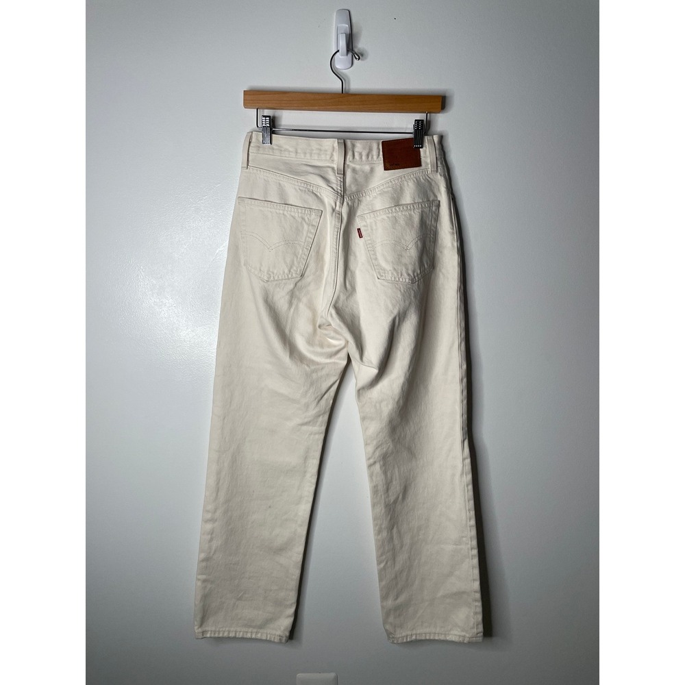 Levi's 501 90s Jeans Women 26 Cream Straight Leg Cotton Clean Girl Old Money - Picture 3 of 14